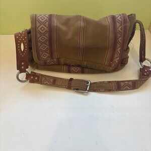 Fossil Canvas and Leather Studded Purse